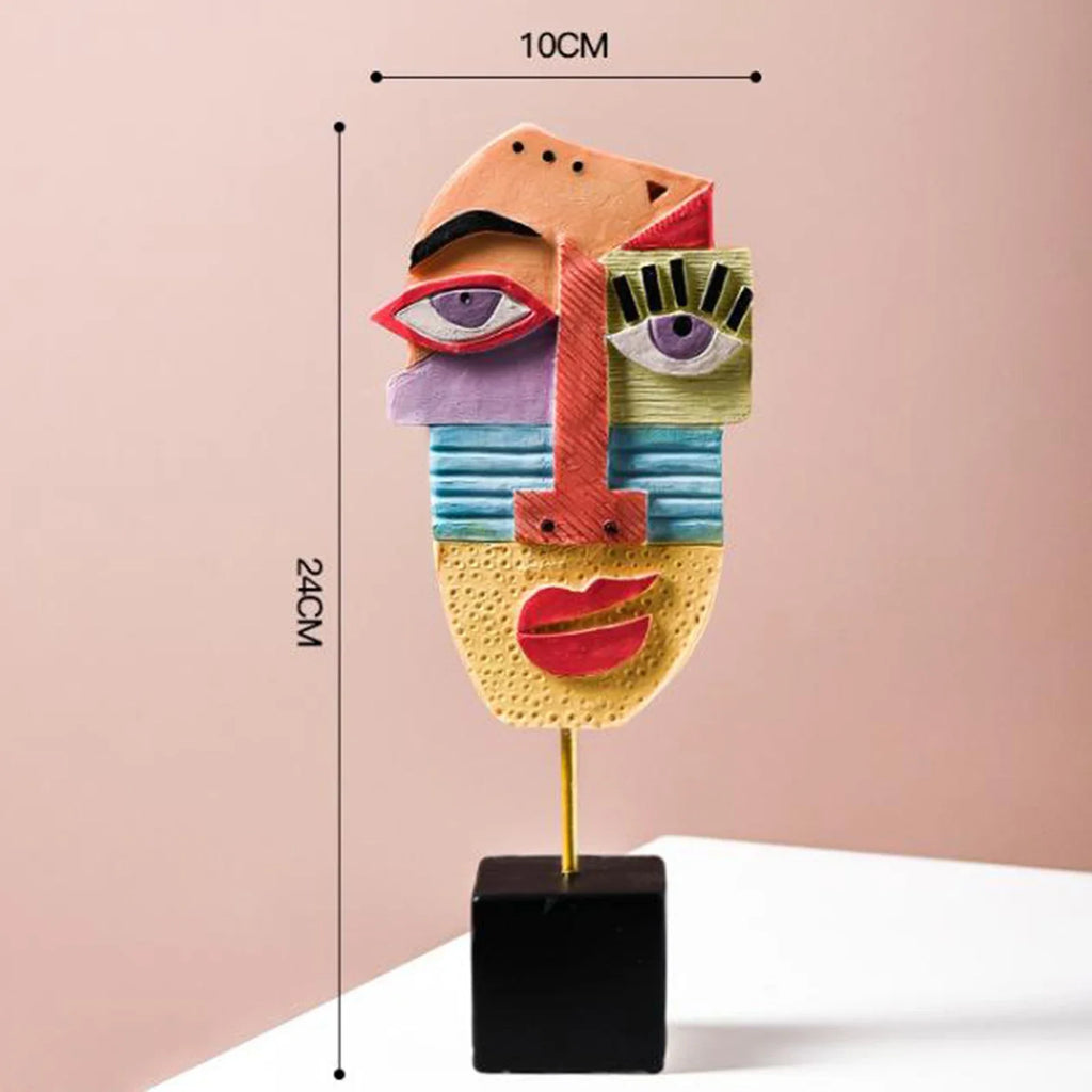 Creative Face Art Statue Sculpture Resin Crafts Figurine Abstract for Living Room Ornament Home Office Desktop Decoration Gift