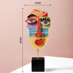 Creative Face Art Statue Sculpture Resin Crafts Figurine Abstract for Living Room Ornament Home Office Desktop Decoration Gift