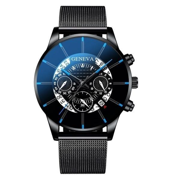 Men's Watch Stainless Steel Calendar Quartz Wristwatch Men Sports Watch Clock Geneva Clock hours For Mens and Boys - SJB-DIAMOND ELITES