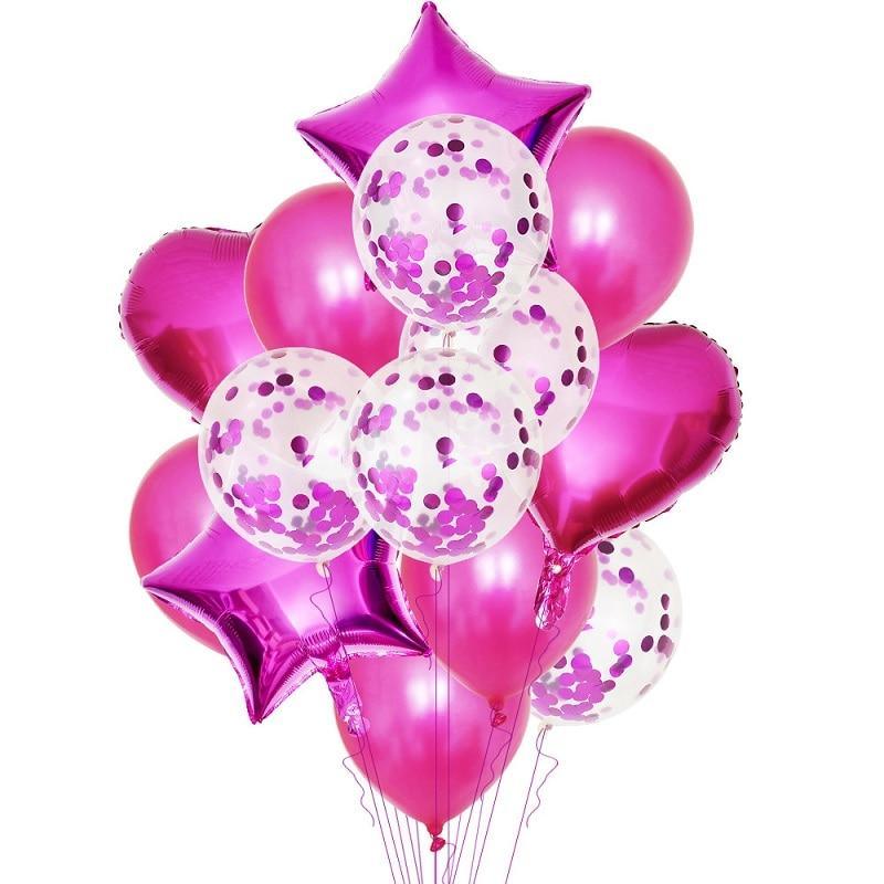 14Pcs Multi Confetti Balloons For Happy Birthday Party Balloons In Several Luxury Variant Helium Ballons For Celebrations for Boy Girls and  Babies party - SJB-DIAMOND ELITES