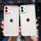 Transparent Shockproof Bumper Phone Case For iPhone 11 12 13 14 Pro Max Mini Cute Candy Color Hard Cover  Luxurious Translucent Case for iPhone Stevvex