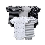 5PCS/SET Baby Bodysuit Newborn Clothes Short Sleeve Cotton Unisex Body Clothing Pajams for Kids