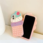 3D Delicious Cherry Ice Cream Silicone Phone Case For iphone 13 12 11 Pro Max Xs Xr 7 8 Plus X Se finger bubble game soft cover 3D Cartoon Cupcake Shape Soft Silicone Full Protection Shockproof Case Stevvex