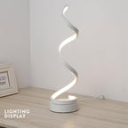 LED Spiral Table Lamp Modern Curved Desk Bedside Lamp Dim able Warm White Light For Living Room And Bedroom - SJB-DIAMOND ELITES