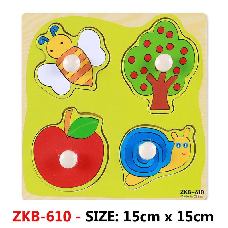 New Hand Grab Board Wooden Puzzle Toys for Children Cartoon Animal Fruit  Kids Baby Early Educational Learning Toy - SJB-DIAMOND ELITES