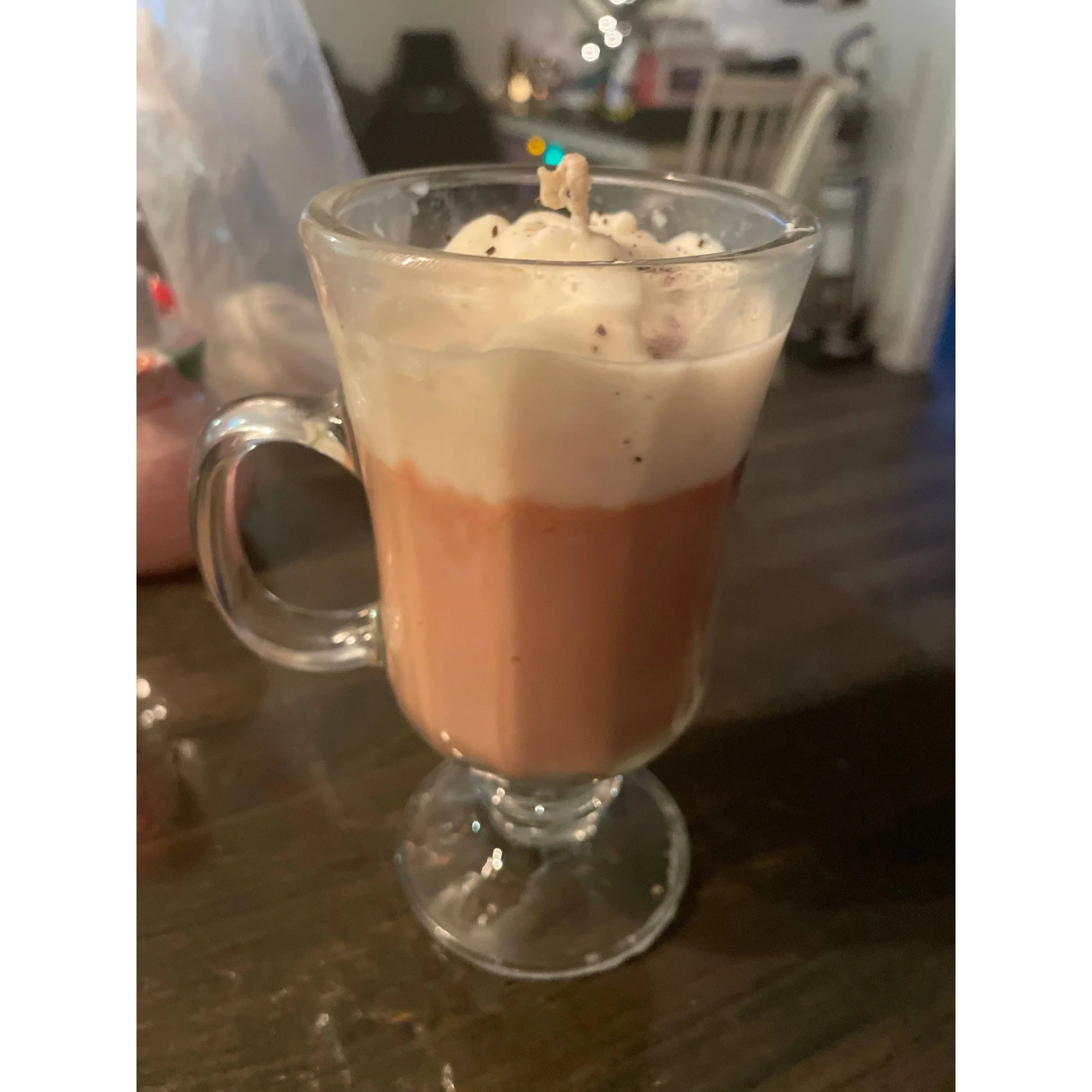 TD Indoor Coffee Latte Scented Candle Smokeless Gel Jelly Wax Custom Cube Shape with Fruit Pattern for Valentine's Day Holidays
