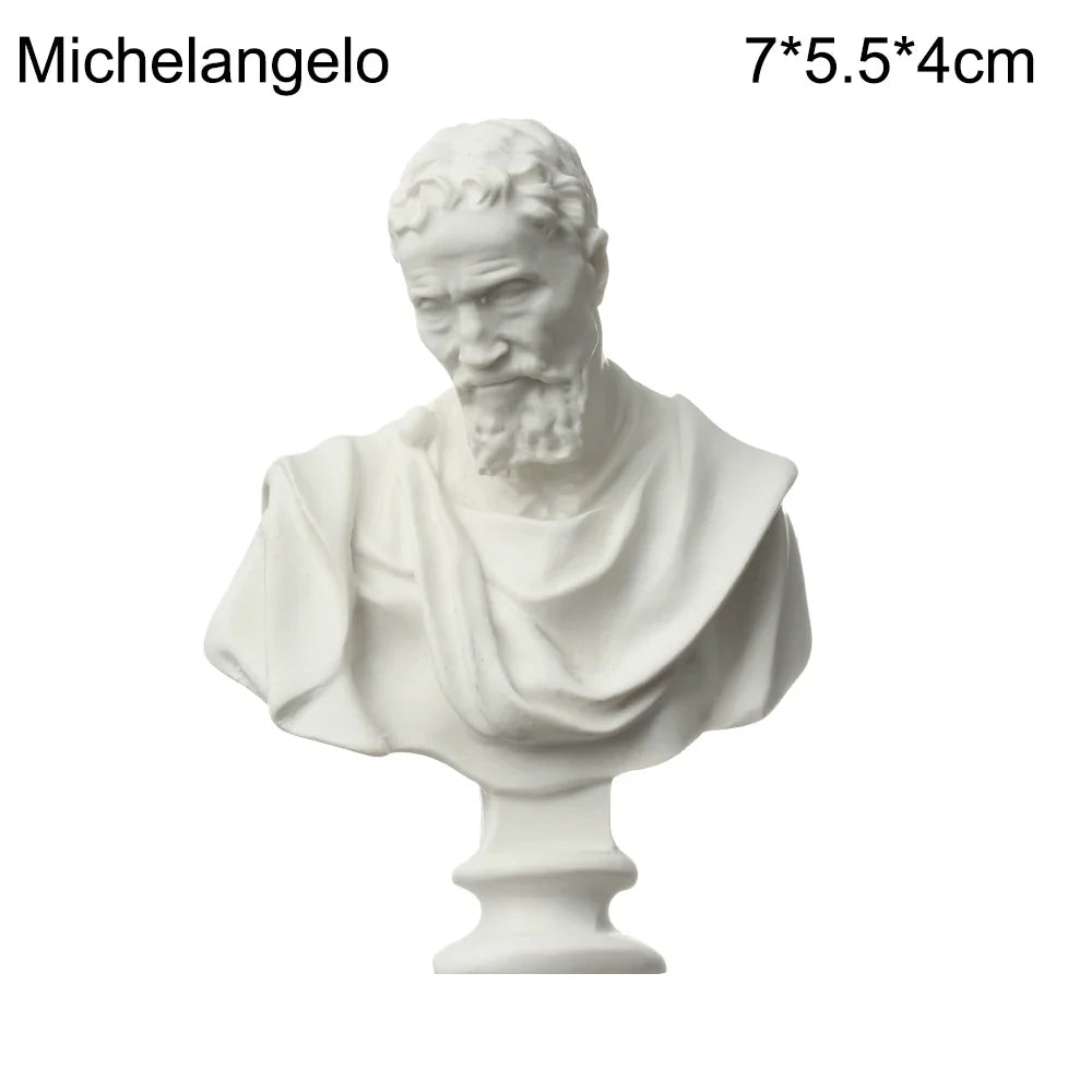 Mini Plaster Statue Greek Mythology Celebrities Famous Sculpture Figurine Drawing Practice Gypsum Bust Portraits Lootquake LLC