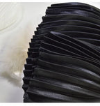 Classic Golden Velvet Pleated Skirt High Waist Retro Style Fashion Office Lady Pleated Long Skirt Winter Velvet Skirt 90cm Long