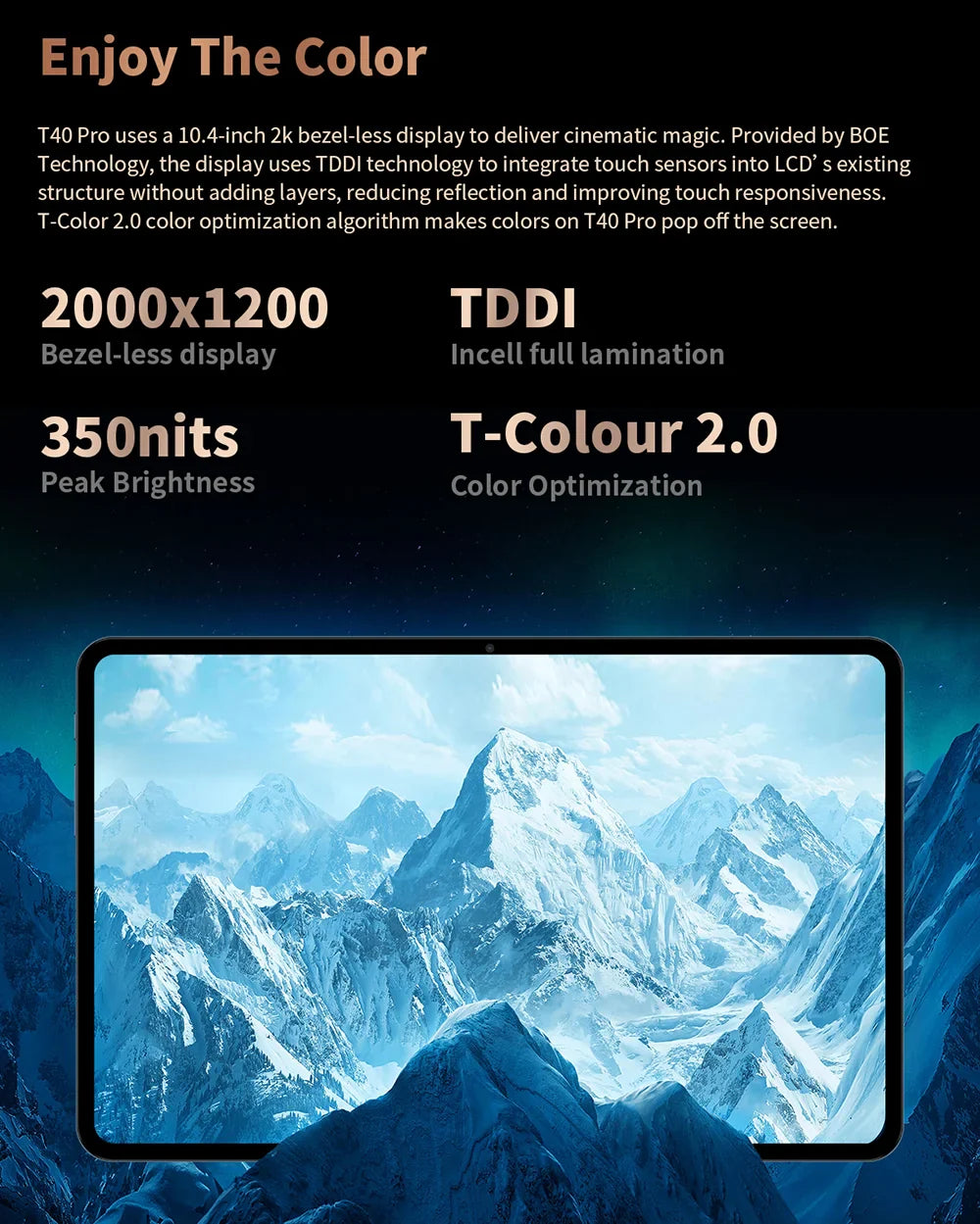 Teclast 10,4 inch T40 Pro tablet 8gb RAM ROM 128GB Android 11/12 7000mAh fast charging 2000x1200 UNISOC T618/T616 8 cores 4G network, Wifi, 13MP + 8MP