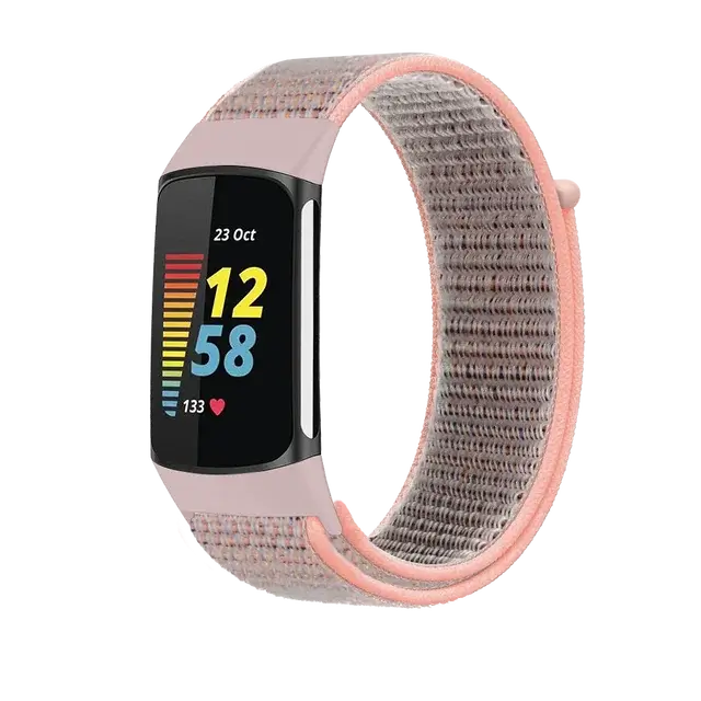 Fitbit Charge 5 6 Nylon Velcro Band - Durable Comfortable Strap - SJB-DIAMOND ELITES