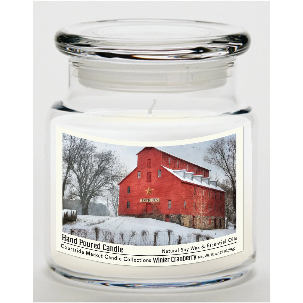 TD Courtside Market Snow Scented Candle Glass Jar with Glass Lid for Farm Decor Lootquake LLC