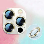 2023 New Diamond Bling Metal Ring Glass Protective Cap For iPhone 14 13 12 11 Pro Max Mini Camera Lens Circle Protector Paste Tempered Glass Camera Cover Camera Lens Protector Stevvex