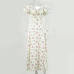 Summer Women Puff Sleeve Floral Printed Dress,Long Dresses,Woman Clothing,Dress Women,Women's Elegant Dresses,Sexy Costume Women