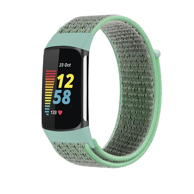 Fitbit Charge 5 6 Nylon Velcro Band - Durable Comfortable Strap - SJB-DIAMOND ELITES