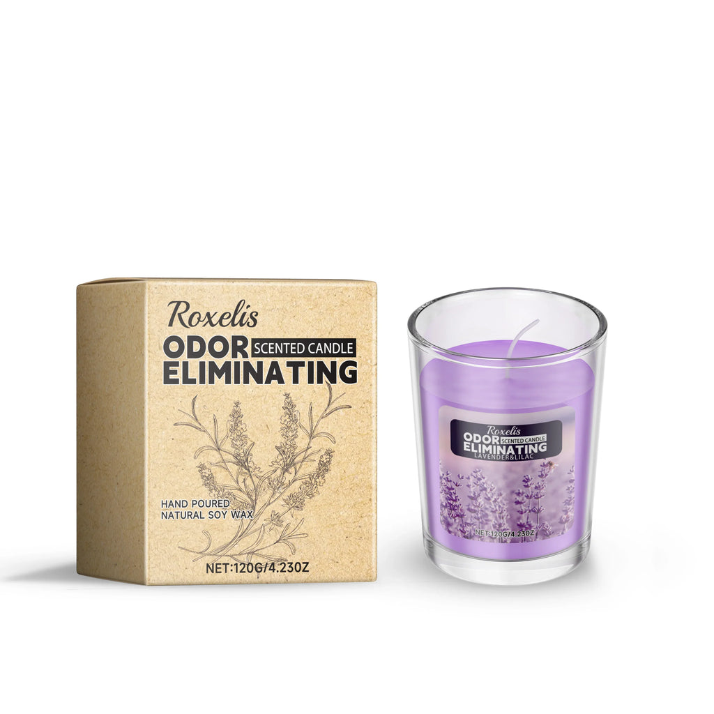 Roxelis Lavender Scented Candle Comfort Purifying Fragrance for One Room Mild Ingredients Romantic Atmosphere Lootquake LLC