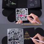 5Pcs/Set Children's Ruler Cutout Painting Template Hand Account Album Theme Lace Ruler Drawing Board Stencil Decoration Tools For Kids Drawing Education Toy - SJB-DIAMOND ELITES