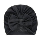 Modern Luxury Baby Girl Lovely Soft Winter Big Bow Turban Bonnet Cotton Caps For Girls Baby