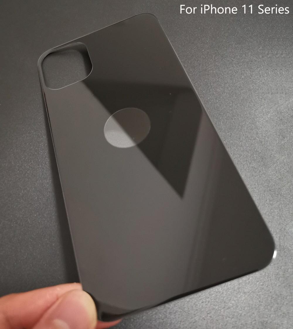 Back 9H Tempered Glass For iPhone 14 Plus 13 12 mini 11 Pro X XR XS Max Rear Screen Protector Protective Film Gold Black White Anti Scratch Edge to Edge Coverage Back Glass for iPhone Stevvex