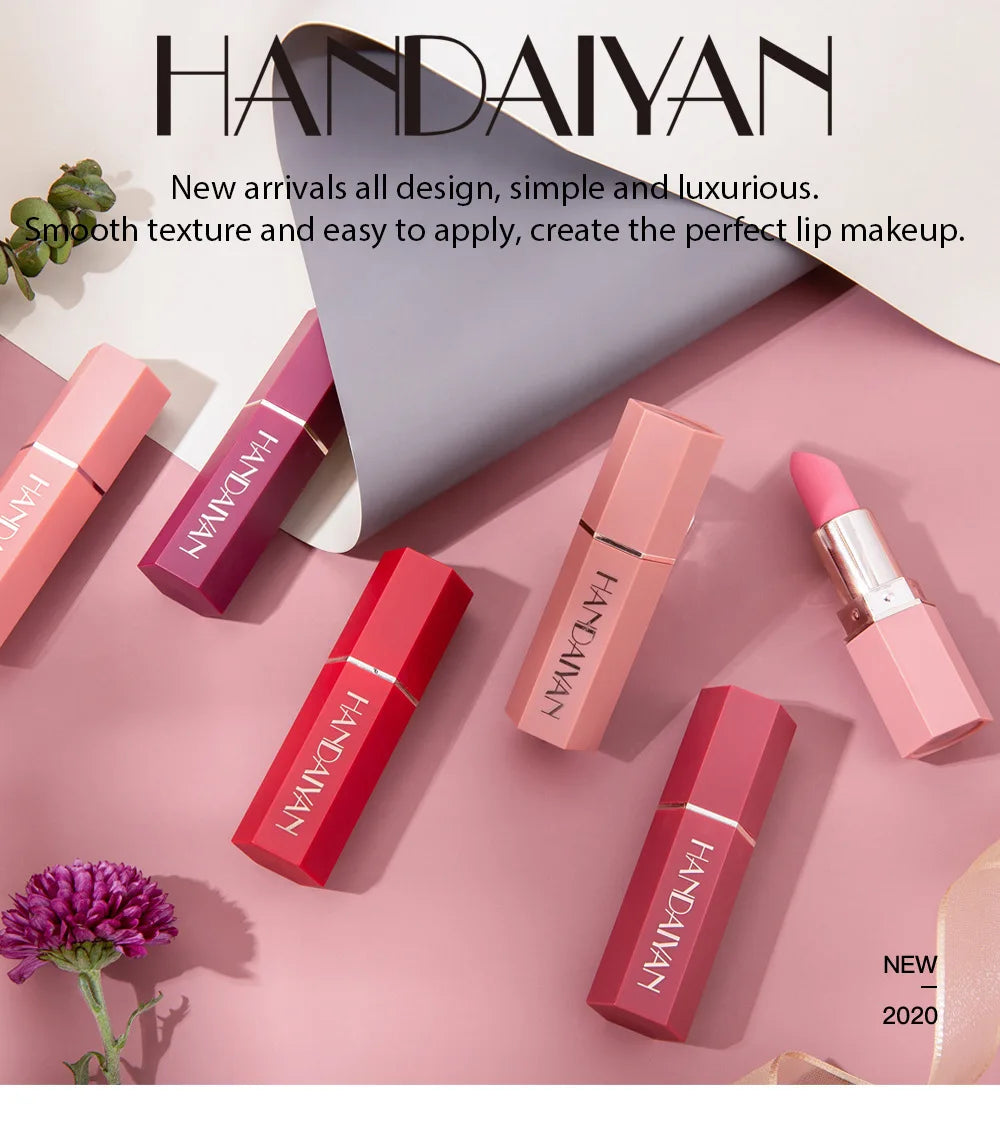 6 Colors Makeup Matte Lipstick Waterproof Long Lasting Lip Stick Sexy Red Pink Velvet Nude Lipsticks Women Cosmetics Batom