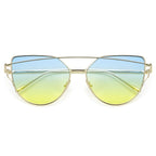 NEW  Stevvex Designer Cat eye Sunglasses For Women and Ladies in Vintage Metal Reflective Glasse Mirror Retro Oculos De Sol Gafas Style With UV 400 Protection - SJB-DIAMOND ELITES