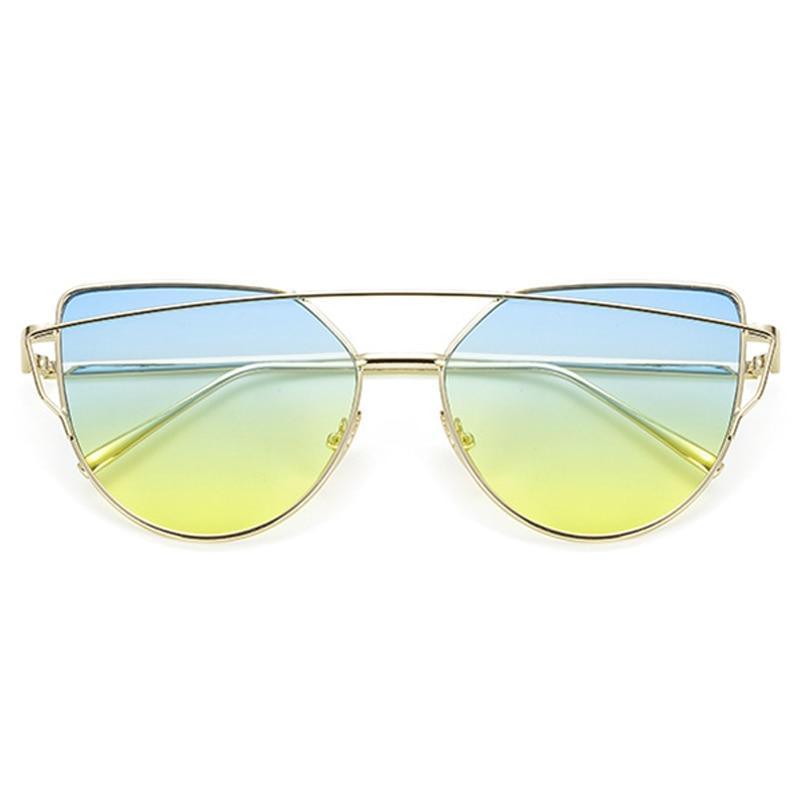 NEW  Stevvex Designer Cat eye Sunglasses For Women and Ladies in Vintage Metal Reflective Glasse Mirror Retro Oculos De Sol Gafas Style With UV 400 Protection - SJB-DIAMOND ELITES
