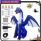 Halloween Inflatables Giant Inflatable Dragon Decorations with Wings Built-in LEDs Outdoor Indoor Party Garden Lawn Decor Toy - SJB-DIAMOND ELITES