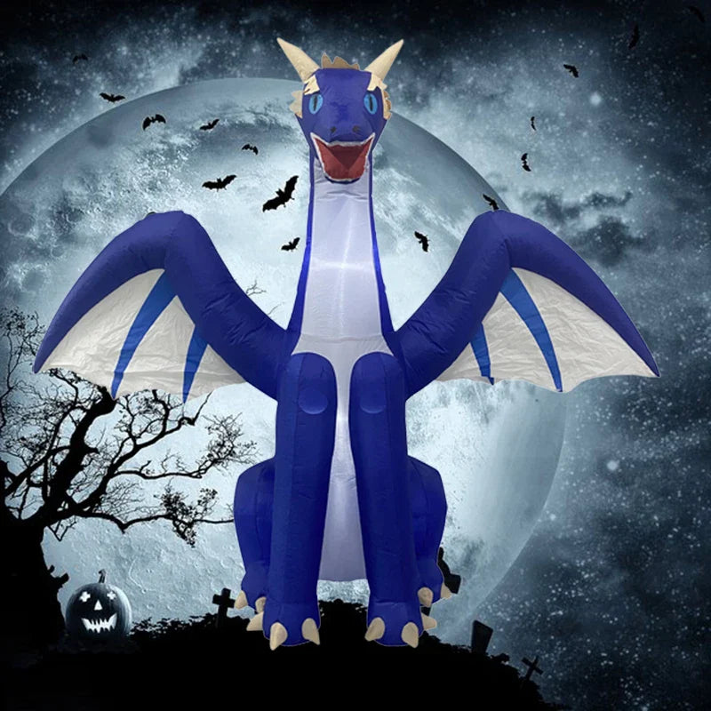 Halloween Inflatables Giant Inflatable Dragon Decorations with Wings Built-in LEDs Outdoor Indoor Party Garden Lawn Decor Toy - SJB-DIAMOND ELITES