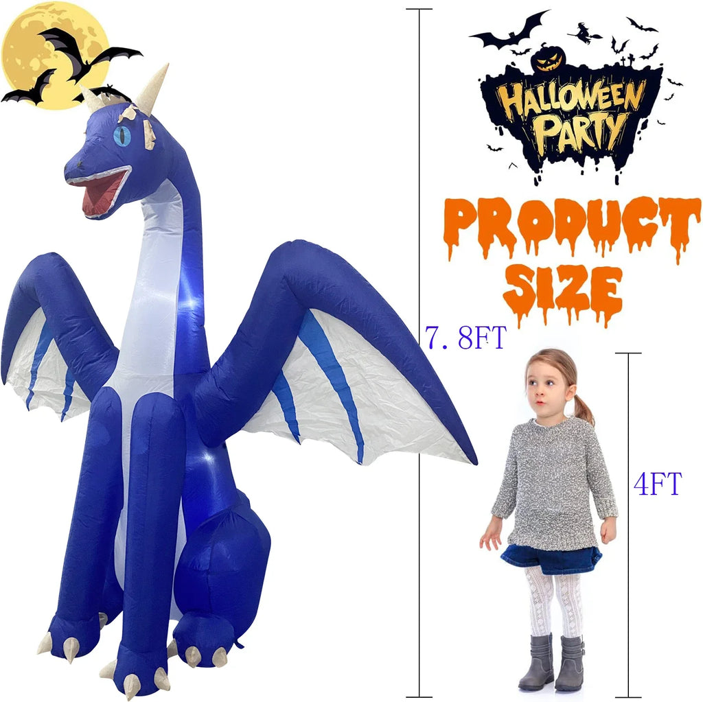 Halloween Inflatables Giant Inflatable Dragon Decorations with Wings Built-in LEDs Outdoor Indoor Party Garden Lawn Decor Toy - SJB-DIAMOND ELITES