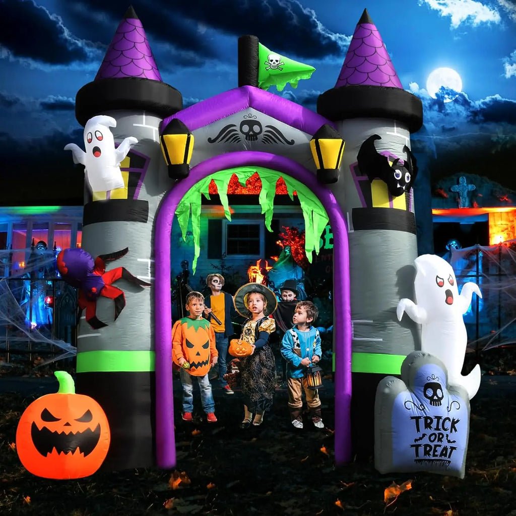 Halloween Inflatables Outdoor Decorations, Spooky Blow Ups Inflatable Halloween Decor Ghost Pumpkin Witch and Archway Inflatable - SJB-DIAMOND ELITES