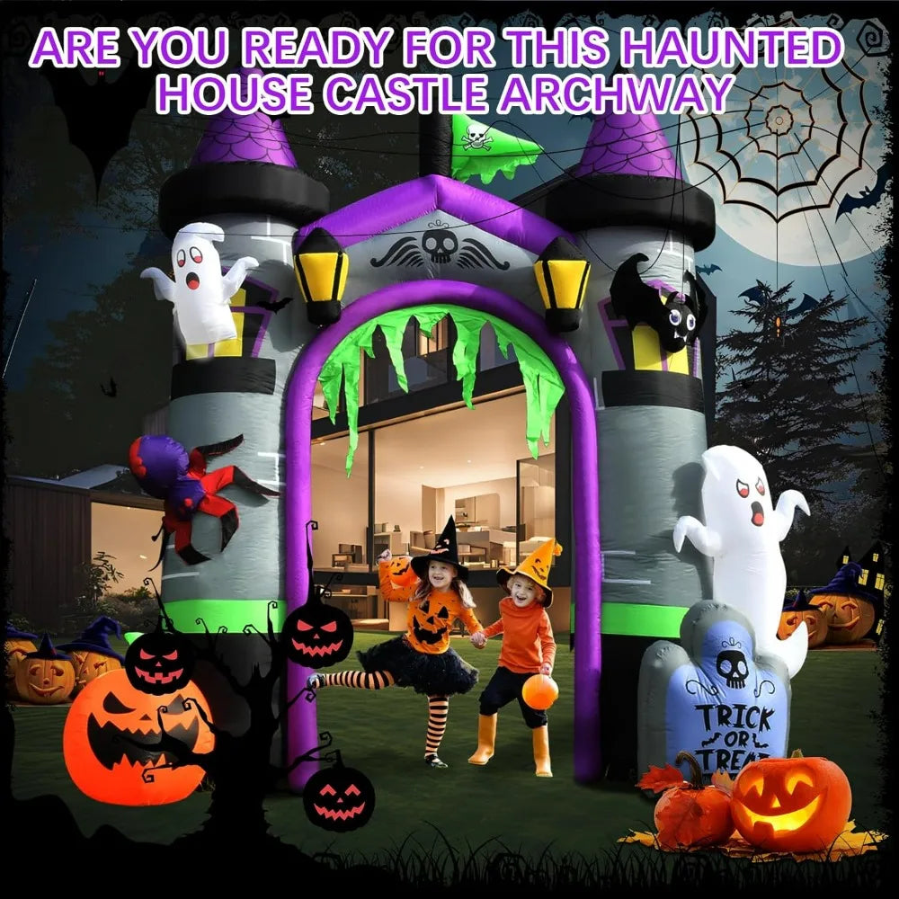 Halloween Inflatables Outdoor Decorations, Spooky Blow Ups Inflatable Halloween Decor Ghost Pumpkin Witch and Archway Inflatable - SJB-DIAMOND ELITES