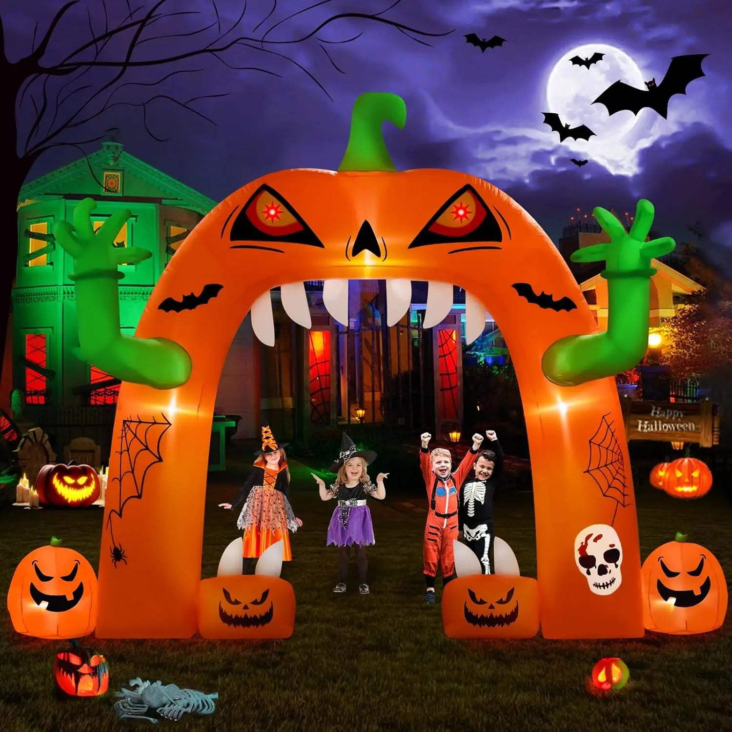 Halloween Inflatables, Outdoor Yard Decorations, Spooky Light-Up Blow Ups Inflatable Halloween Outside Decor, Archway Inflatable - SJB-DIAMOND ELITES