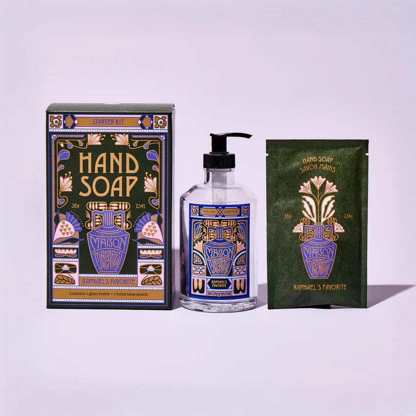 Maison Mascarell Hand Soap Starter Kit Dispenser & Soap Refill - Imperfect Container This is Beauty US