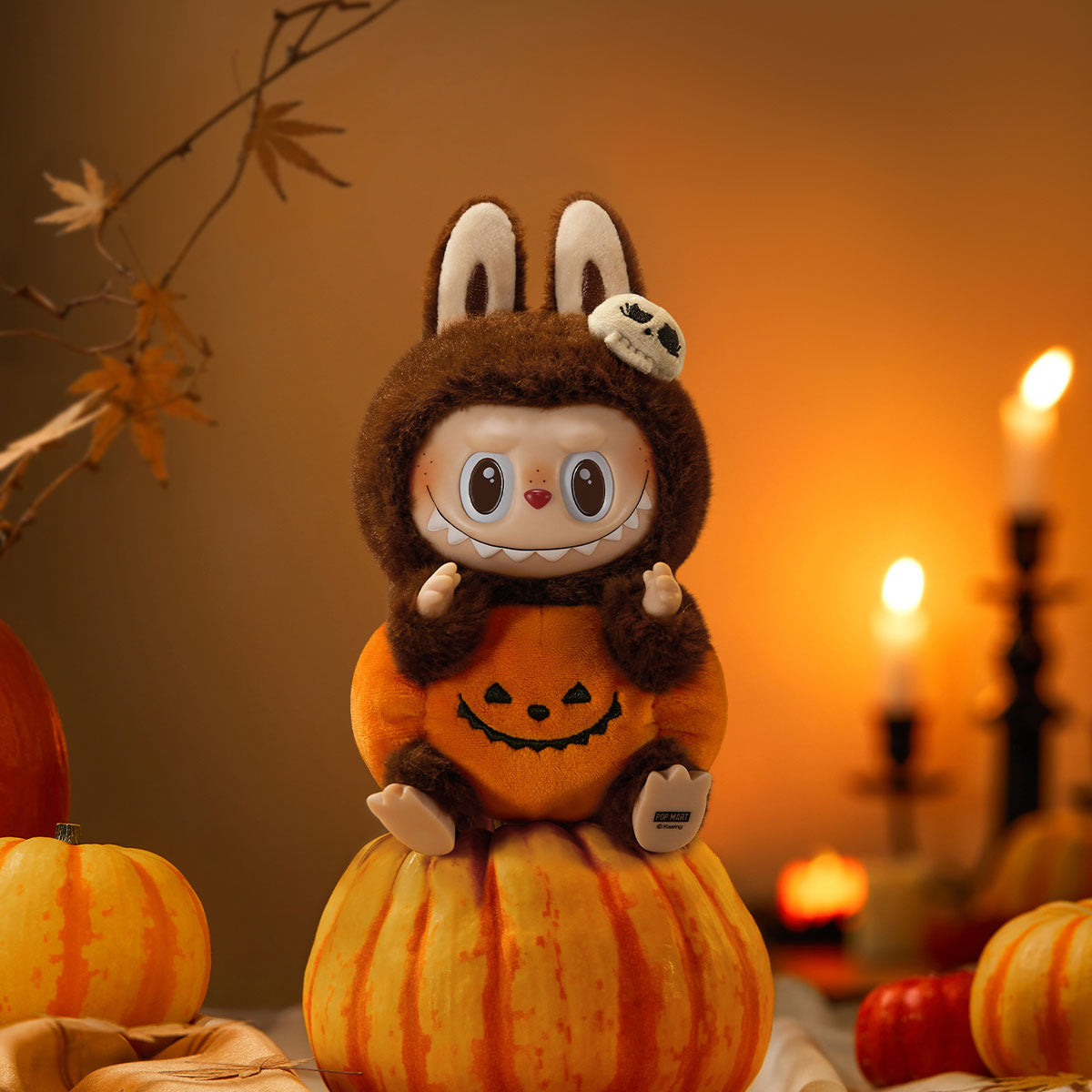 Happy Halloween Party Series - Sitting Pumpkin Labubu Vinyl Plush Pendant Labubu Loot