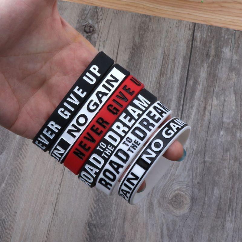 Silicone Rubber Band Elastic Inspirational Motivation Bracelets Never Give Up Perfect Gift For Men And Women Cool Fashion Style - SJB-DIAMOND ELITES