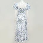 Summer Women Puff Sleeve Floral Printed Dress,Long Dresses,Woman Clothing,Dress Women,Women's Elegant Dresses,Sexy Costume Women