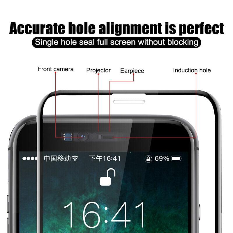 2000D Curved Edge Tempered Glass For iPhone SE 2020 6 6S 7 8 Plus Full Cover Glass on iPhone 11 Pro XS Max X XR Screen Protector Screen Protector No Side Bezel Easy Installation Frame 3X Stronger Screen Protector Stevvex