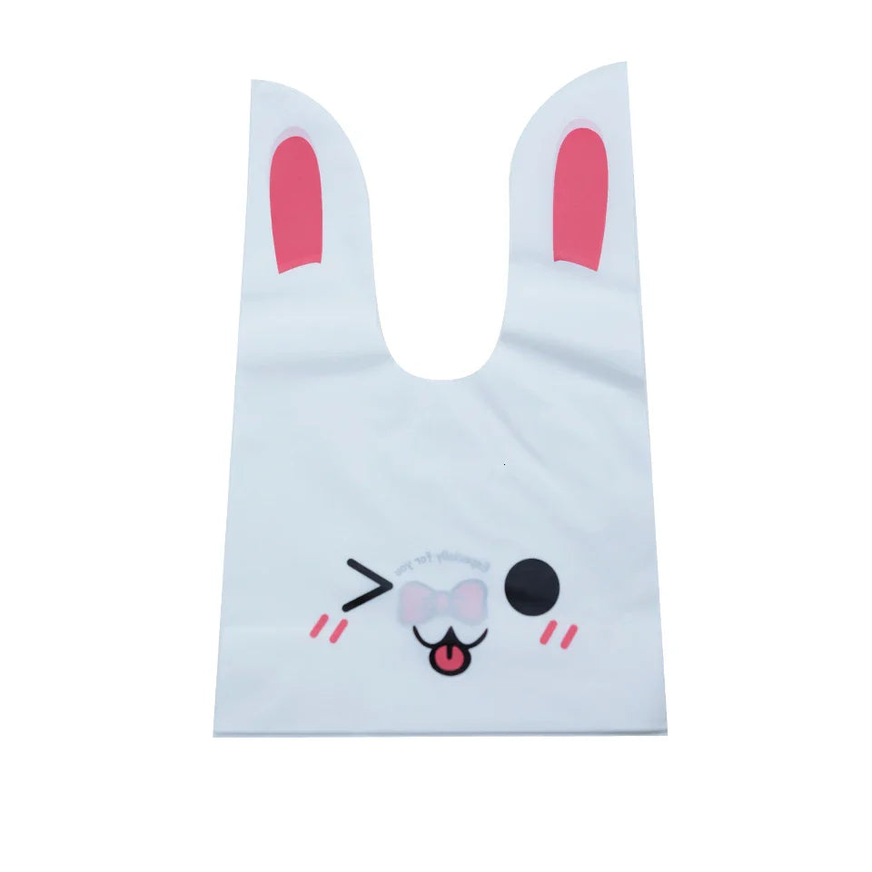 Hot Sale 20 / Batch Cute Rabbit Carrot Ear Biscuit Bag Candy Biscuit Gift Bag Snack Baking Packaging Supplies Easter Decoration Lootquake LLC