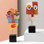 Creative Face Art Statue Sculpture Resin Crafts Figurine Abstract for Living Room Ornament Home Office Desktop Decoration Gift