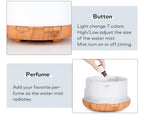 Air Humidifier Essential Oil Diffuser 300ML 500ML 1000ML With Lights Remote Control Ultrasound Electric Aromatherapy Diffuser Lootquake LLC