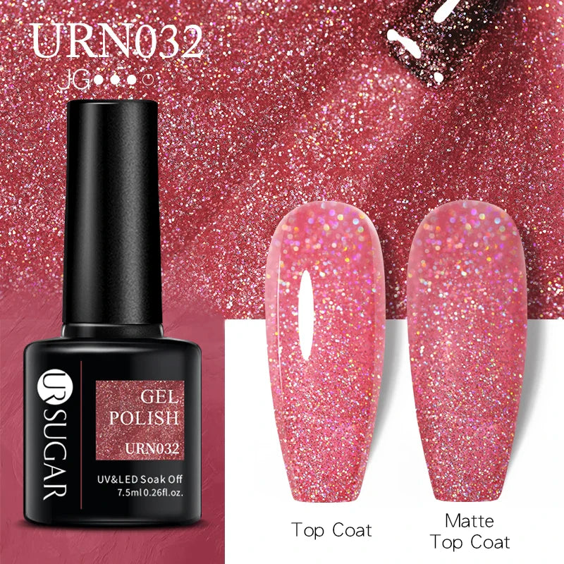 UR SUGAR 7.5ml Nude Glitter Color Gel Nail Polish Winter Warm Color Series Semi-permanent Varnish Professionals Manicure