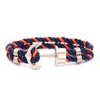 Luxury Modern Handmade Stainless Stell Men Anchor Bracelet made of Nylon in Navy Blue Color For Man - SJB-DIAMOND ELITES