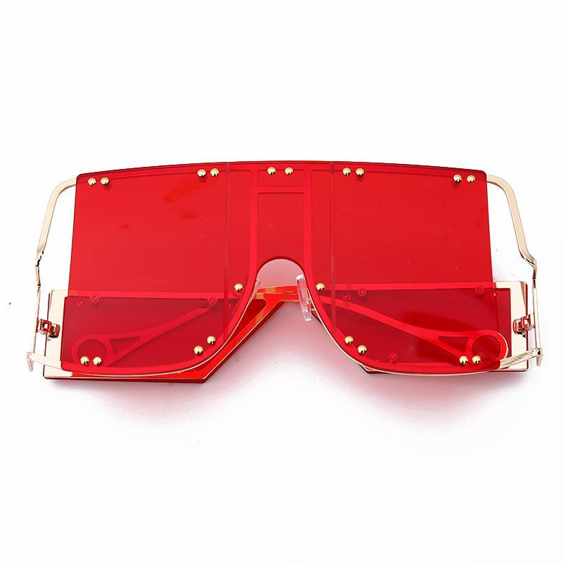 Luxury Modern NEW Fashion Square  Oversized and Big Frame Woman and Ladies SunglasseBrand Metal Rivet Trend Unique Female Eyewear Wth UV 400 Protection - SJB-DIAMOND ELITES