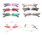 NEW 2021 Fashion Fire Flame Sunglasses For Women With Brand Design Rimless Wave Eyewear Luxury Trending Narrow Style - SJB-DIAMOND ELITES