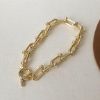 New Handmade Imitation Pearls Gold Metal Link Chain Bracelets for Women Girl Summer Party Luxury Jewelry Gift - SJB-DIAMOND ELITES