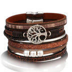 High Quality Handmade Elegant Fashion Luxury Modern New Amazing Charm Pearl Life of tree Leather Bracelets For Women - SJB-DIAMOND ELITES