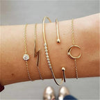 Fashion Bohemia Leaf Round Knot Cuff Bangle Gold Chain Charm Bracelet  for Women Simple Geometric Bracelets Luxury Jewelry - SJB-DIAMOND ELITES