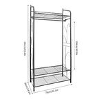 Bingopaw Black Metal Clothes Rack Stand Heavy Duty Garment Rail with 2 Storage Shelves for Shoes & Closet Organization Lootquake LLC