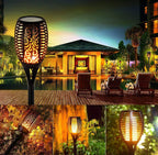 33/96 LED Solar Stainless Steel Torch Lamp For Yard Garden Pathway Doorway Courtyard - SJB-DIAMOND ELITES