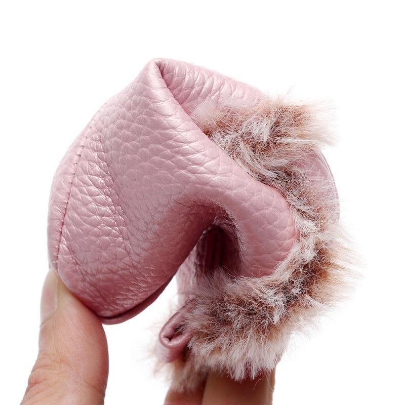Baby PU Boots Winter Anti-slip Warm First Walkers Soft Soled Booties Toddler Bowknot Lace-up Shoes Stevvex