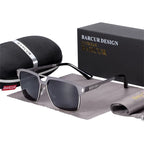 BARCUR Polarized Men’s Sunglasses – Fashionable Square Stainless Steel Frame UV400 Protection Anti-Reflective Outdoor Sports & Driving Eyewear – Original Design Casual Style with Premium Polycarbonate Lenses